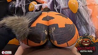 Agatha mama's Halloween BBC jack o'lantern fuck!