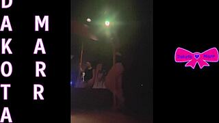 Pole dancing nebraska stripper dakota marr teases hairy pussy on stage?