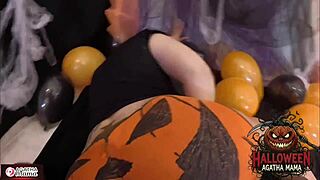 Agatha mama's Halloween BBC jack o'lantern fuck!