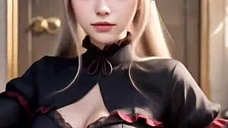 sheltear cosplay dances sensually in overlord costume
