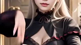 sheltear cosplay dances sensually in overlord costume