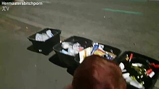 that brazen milf slut gets pissed on sidewalk as cars yell