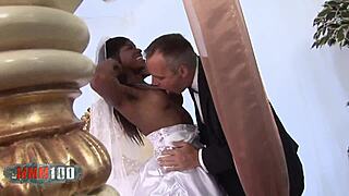 Ebony Bride's Big Ass And Tits Sodomized By Stepfather In Lingerie