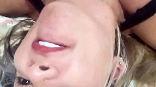 blonde latina milf's big pussy clit shines in outdoor casting creampie