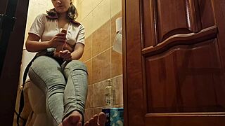 anastasia pegs hubby strapon anal in toilet submission