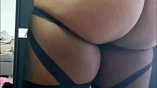 watch my hairy pussy lips tease panties before dressing for him