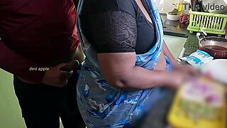 maid preeti bends over kitchen counter for deep pussy fuck