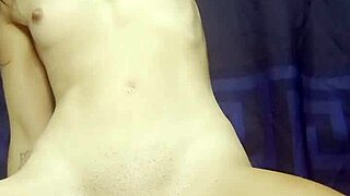 skinny slut gaps ass pussy double dildo stuffed bent over