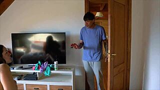 my husband pounds stepson's petite girlfriend in hot threesome