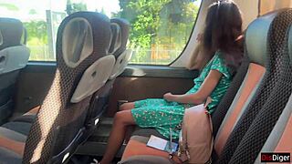 crazy guy whips out cock on bus girl sucks him to cum pov