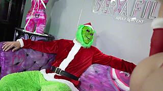 what if sara blonde's hottest christmas turns into rough grinch fucking with deepthroat and creampie?