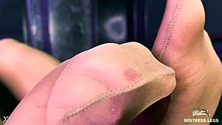 mistress teases feet ass in pantyhose closeup nylon goddess
