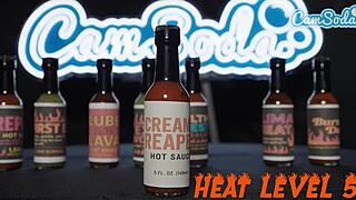 hot ones parody... i'm sexy petite milf pourin' flaming hot sauce on pussy lips fer bbc challenge!!