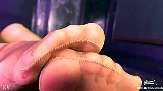 mistress teases feet ass in pantyhose closeup nylon goddess
