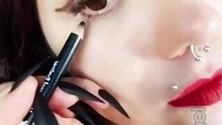 BACKSTAGE With HOT BRUNETTE Girlfriend's DIRTY Lipstick Kisses and SUBMISSIVE Tongue Play!