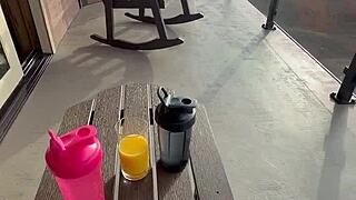 Behind Vacation Scenes Bikini Milf Flashes Natural Tits