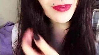 BACKSTAGE With HOT BRUNETTE Girlfriend's DIRTY Lipstick Kisses and SUBMISSIVE Tongue Play!