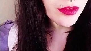 BACKSTAGE With HOT BRUNETTE Girlfriend's DIRTY Lipstick Kisses and SUBMISSIVE Tongue Play!