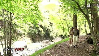 amateur japanese babe sloppy outdoor blowjob handjob big cumshot surprise
