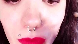 BACKSTAGE With HOT BRUNETTE Girlfriend's DIRTY Lipstick Kisses and SUBMISSIVE Tongue Play!