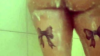 Wow, fat BBW teases big ass and tits in quick shower!