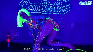 jewelz blu's body paint masturbation show with big tits n toys 😍💦