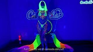 jewelz blu's body paint masturbation show with big tits n toys 😍💦