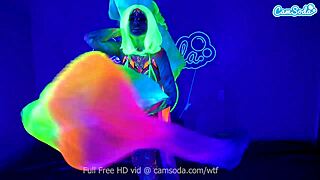 jewelz blu's body paint masturbation show with big tits n toys 😍💦