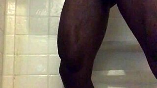 solo shower strokes with big black monster cock homemade