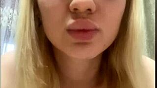 Girlfriend Teases Shaved Pussy Masturbation Live for Boyfriend's Eyes