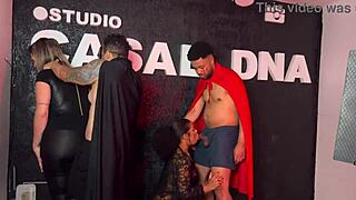 halloween party turns into hot couples swapping wet pussy licks and thick cock gagging