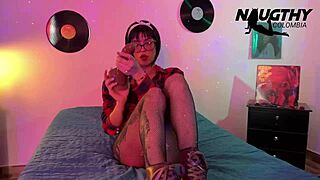 my 80s beauty girlfriend teases with deepthroat and pussy play just for me