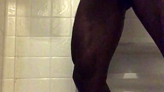 solo shower strokes with big black monster cock homemade