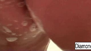 diamond gets wet wild shower tits pussy play