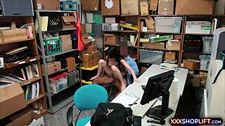 Raw teen shoplifter bends for blowjob doggystyle after caught