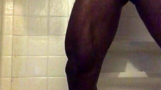 solo shower strokes with big black monster cock homemade