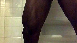 solo shower strokes with big black monster cock homemade
