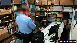 Raw teen shoplifter bends for blowjob doggystyle after caught