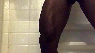 solo shower strokes with big black monster cock homemade
