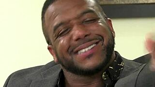 Busty Latina transsexual bends over for thick BBC anal pounding in the kitchen