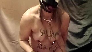 Humiliated French Slave Endures Anal Dildo Degradation