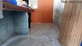 hot short latina maid grabs boss cock bareback fucks while wife workouts away