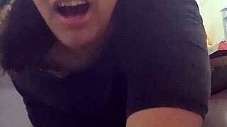 Thick stepmom bends over kitchen counter for taboo ebony cock ride