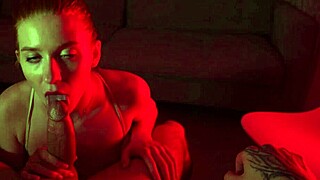 wanna watch this cute redhead deepthroat monster cock on bedroom bed till she cums?