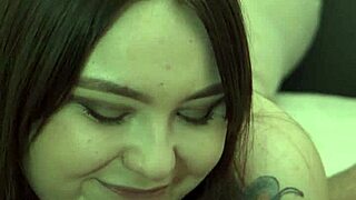 His Cum Drips from Pussy as She Strap-On Fucks Him in Chastity Belt