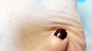 bound girl sucks feet lick footjob cum swap gangbang