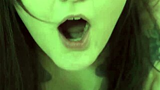 His Cum Drips from Pussy as She Strap-On Fucks Him in Chastity Belt