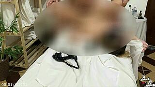 married babe's pussy soaks for masseur's hard cock