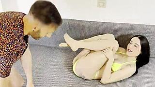 Skinny Tattooed Teen Wife Begs for Facial Cumshot on Monster Cock