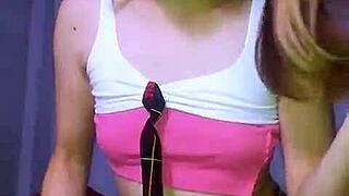 Petite Prostitute BonneyuWu Rips Miniskirt For Dripping Wet Pussy Dildo Masturbation In Schoolgirl Outfit!
